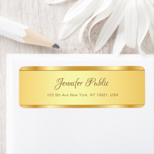 Stijlvolle gouden kalligrafeerde naam tekstscript  etiket (Insitu)