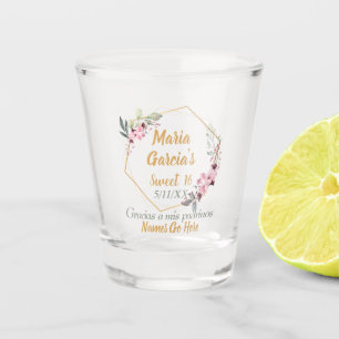 Stijlvolle Gouden Kersenbloesem Sweet 16 Persoonli Shot Glas