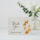 Stijlvolle gouden koi vis dank u briefkaart (Staand voorkant)