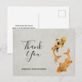 Stijlvolle gouden koi vis dank u briefkaart (Voorkant / Achterkant)