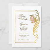 Stijlvolle gouden Lijst bruiloft Save The Date (Voorkant)