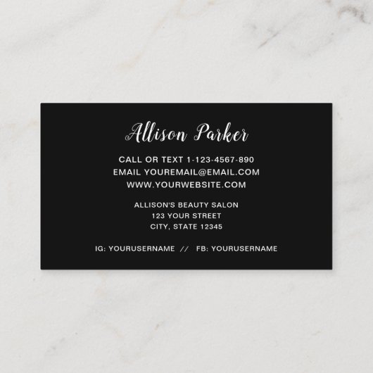 Stijlvolle gouden lips maken artiest visitekaartje (Achterkant)