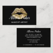 Stijlvolle gouden lips maken artiest visitekaartje (Voorkant / Achterkant)