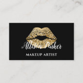 Stijlvolle gouden lips maken artiest visitekaartje (Voorkant)