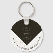 Stijlvolle Gouden Logo & QR Code Company Sleutelha Sleutelhanger (Voorkant)