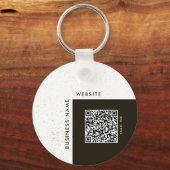 Stijlvolle Gouden Logo & QR Code Company Sleutelha Sleutelhanger (Achterkant)