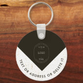 Stijlvolle Gouden Logo & QR Code Company Sleutelha Sleutelhanger (Voorkant)