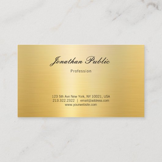 Stijlvolle gouden look Modern gekalligrafeerde Sja Visitekaartje