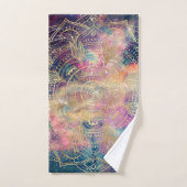 Stijlvolle gouden mandala kleurrijke Waterverf nev Bad Handdoek (Handdoek)