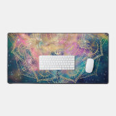 Stijlvolle gouden mandala kleurrijke Waterverf nev Bureaumat (Keyboard & Muis)