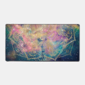 Stijlvolle gouden mandala kleurrijke Waterverf nev Bureaumat (Voorkant)