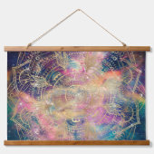 Stijlvolle gouden mandala kleurrijke Waterverf nev Hangend Wandkleed (Voorkant)