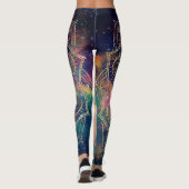 Stijlvolle gouden mandala kleurrijke Waterverf nev Leggings (Achterkant)