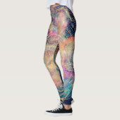 Stijlvolle gouden mandala kleurrijke Waterverf nev Leggings (Links)