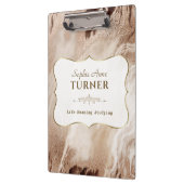 Stijlvolle gouden marmeren gouden lijst monogram klembord (Links)