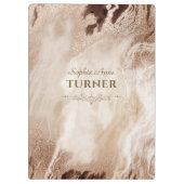 Stijlvolle gouden marmeren gouden lijst monogram klembord (Achterkant)