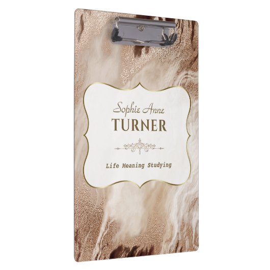 Stijlvolle gouden marmeren gouden lijst monogram klembord (Rechts)