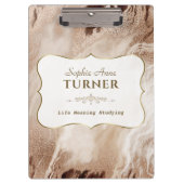 Stijlvolle gouden marmeren gouden lijst monogram klembord (Voorkant)