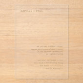 Stijlvolle gouden minimalistische bruiloft acryl uitnodigingen (Voorkant)