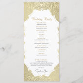 Stijlvolle gouden monogram bruiloft programma programmakaart (Achterkant)