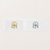 Stijlvolle gouden monogram Logo Elegante Personal Visitekaartje (Binnenkant ongevouwen)