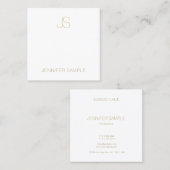 Stijlvolle Gouden Monogrammed Moderne Slanke Duide Vierkante Visitekaartje (Voorkant / Achterkant)