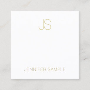 Stijlvolle Gouden Monogrammed Moderne Slanke Duide Vierkante Visitekaartje