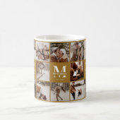 Stijlvolle  gouden Multi Photo Collage Keepsake Koffiemok (Center)