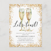 Stijlvolle gouden nieuwjaar feest uitnodiging briefkaart (Voorkant)