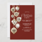 Stijlvolle gouden Ornamenten kerstfeest uitnodigin Kaart (Voorkant)