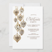 Stijlvolle gouden Ornamenten kerstfeest uitnodigin Kaart (Voorkant)