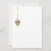 Stijlvolle gouden Ornamenten kerstfeest uitnodigin Kaart (Achterkant)