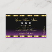 Stijlvolle gouden Paarse zwarte juwelen Glamoureus Visitekaartje (Achterkant)