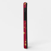 Stijlvolle gouden polka-stippen op Bourgogrood Case-Mate iPhone Case (Achterkant/links)