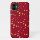 Stijlvolle gouden polka-stippen op Bourgogrood Case-Mate iPhone Case (Achterkant)
