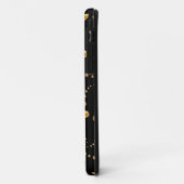 Stijlvolle gouden polka-stippen op zwart Case-Mate iPhone case (Achterkant/links)