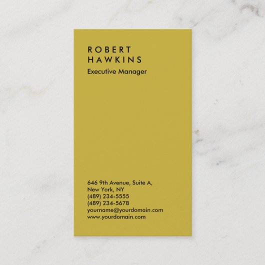 Stijlvolle gouden professionele platte manager visitekaartje (Voorkant)