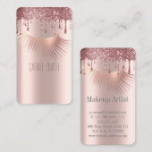 Stijlvolle gouden Roos glitter druppels wimpers Visitekaartje (Voorkant / Achterkant)