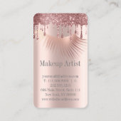 Stijlvolle gouden Roos glitter druppels wimpers Visitekaartje (Achterkant)