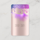 Stijlvolle gouden Roos glitter druppels wimpers Visitekaartje (Voorkant)