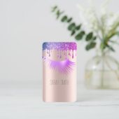 Stijlvolle gouden Roos glitter druppels wimpers Visitekaartje (Staand voorkant)