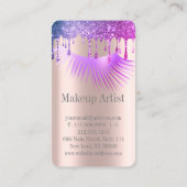 Stijlvolle gouden Roos glitter druppels wimpers Visitekaartje (Achterkant)