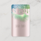 Stijlvolle gouden Roos glitter druppels wimpers Visitekaartje (Voorkant)