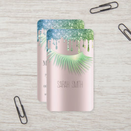 Stijlvolle gouden Roos glitter druppels wimpers Visitekaartje