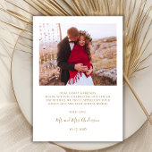 Stijlvolle gouden script 2 foto bruiloft dank u ka bedankkaart