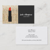 Stijlvolle Gouden Sequin Make-up Artiest Lipstick Visitekaartje (Voorkant / Achterkant)