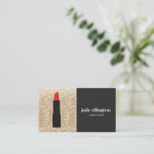 Stijlvolle Gouden Sequin Make-up Artiest Lipstick Visitekaartje (Staand voorkant)