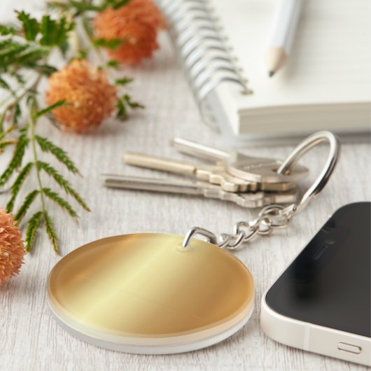 Stijlvolle Gouden Sjabloon Cirkel Dubbelzijdig Bla Sleutelhanger (Voorkant Rechts)