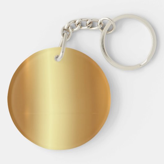 Stijlvolle Gouden Sjabloon Cirkel Dubbelzijdig Bla Sleutelhanger (Achterkant)