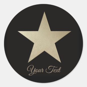 stijlvolle gouden ster folie glitters glans ronde sticker